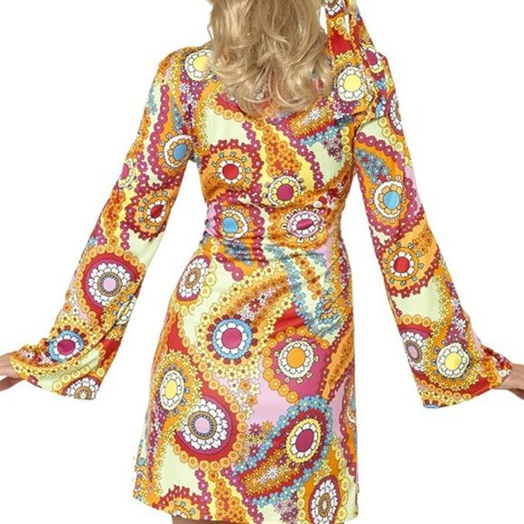 Halloween 🎃 Hippy Chick Costume Flower Power 60's 70's Small NWOT - Picture 3 of 10